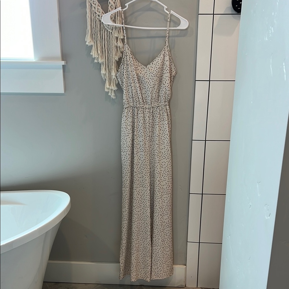 Cream Polka Dot Maxi Dress